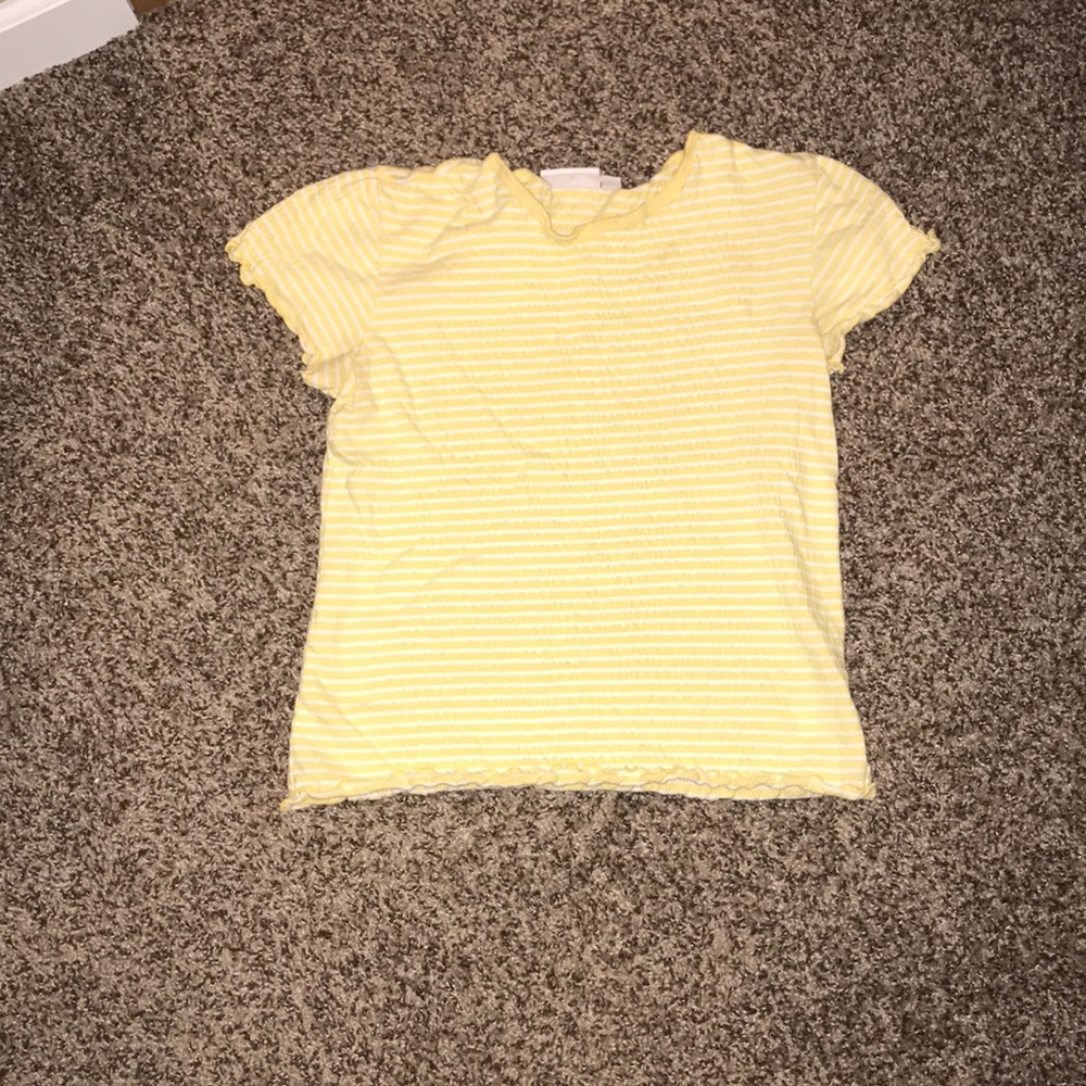 Crop Top Yellow and White
